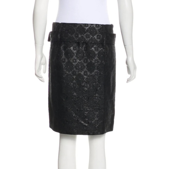 🚫SOLD Prada metallic black shiny pencil skirt EUC - Picture 8 of 8